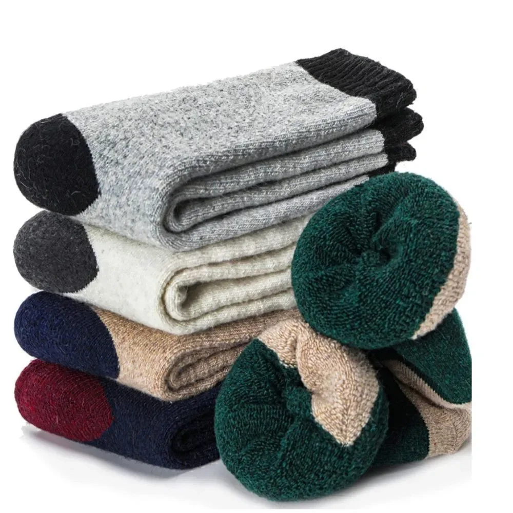 Color Patch Merino Wool Blend Socks